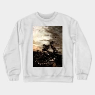 King Arthur and Mordred in Battle - Arthur Rackham Crewneck Sweatshirt